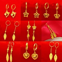 Simulation earrings female Vietnamese sand gold earrings earrings earrings long jewelry jewelry does not fade for a long time