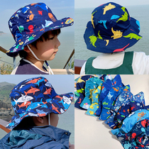 Foreign Trade Outlet Children Bifacial Fisherman Cap Sunscreen Sun Hat Sun Hat Sun Hat Boy Pure Cotton Casual Baby Basin Cap