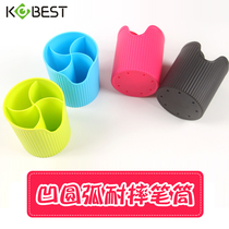 Creative color cute drop-resistant round pen holder Multi-function pen plug student desktop pen bucket Stationery office storage box