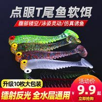 Sea Warfare Lujah Soft Bait Bionic Fish-shaped T Tail False Bait Suit Lead Head Hook Bait Fresh Water Sea Fishing Bait Luminous Bait