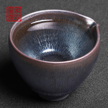 Fujian Zhangong Road Cup silver tea Sea building kiln big belly iron tire tea divider pure hand holding ceramic single male Cup
