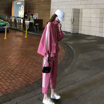 Pregnant women autumn suit spring and autumn fashion style Foreign tide hot mother personality sweater autumn two-piece Net Red early autumn