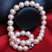 Xinru 12 - 14mm strong gloss freshwater pearl necklace white near - round chain for mom