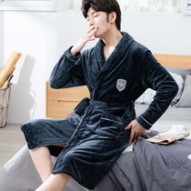 Couple pajamas autumn and winter fluffy plus velvet thickened wedding men and women autumn and winter coral velvet couple nightgown women