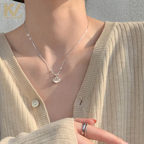 Ruyi lock 925 sterling silver necklace female 2021 new niche design sense light luxury simple pendant fine clavicle chain