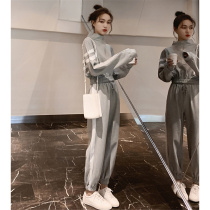 Autumn dress foreign style short man light mature temperament royal sister fashion suit Net red cool girl wear wide leg pants two-piece set