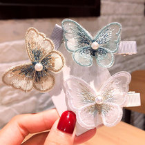 Butterfly hairclip warm elf same hair accessory Korean Ins headdress girl edge clip retro embroidery bangs hair clip