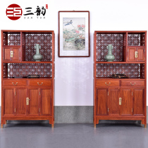 Mahogany furniture Burma Rosewood solid Chinese bookcase big fruit red sandalwood bookshelf bookcase