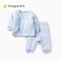 Tong Tai Baby Warm Underwear Suit Autumn Winter 0-3 Months Pure Cotton Thickened Newborn Clothes Baby Lacing Kimono