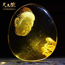  Tianguang Hui natural amber Beeswax Zen Buddha pendant Yellow honey amber pendant mens and womens pendant with certificate gift