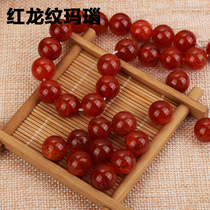 Ice Flowers Red Dragon Veins Manau Loose Beads DIY Round Pearl Septico Beads Handmade String Beads Necklace Accessories Star Moon Bodice Accessories