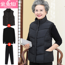 Middle-aged and elderly moms clothes duvet cotton waistcoat lady autumn clothing old lady autumn winter short-style vest thickened grandma