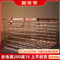 W1962 export Nordic rose Golden iron storage basket dirty clothes storage basket grocery basket Golden Tide products