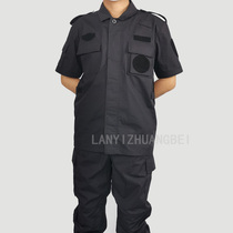 Longwei instructor uniform Summer short-sleeved navy blue summer suit Mens training suit Combat labor protection security combat suit