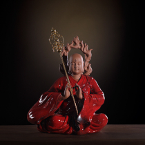Jizang King Bodhisattva Buddha statue ceramic ornaments office living room porch fortune feng shui home offering crafts