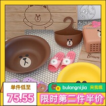 Korean LINE FRIENDS BROWN bear plastic washbasin washing fruits and vegetables washing clothes foot washbasin