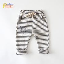 Boy baby Autumn Haren pants big pp pants baby children spring and autumn fashion stripes 1 a 3 year old wear