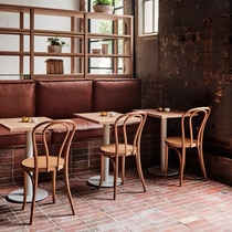 Net red table American LOFT solid wood small square table commercial coffee shop Western restaurant white dessert shop table and chair combination