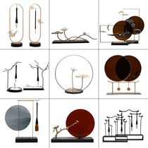 Modern new Chinese wrought iron brush holder ornaments model room entrance study TV cabinet crafts soft decorations