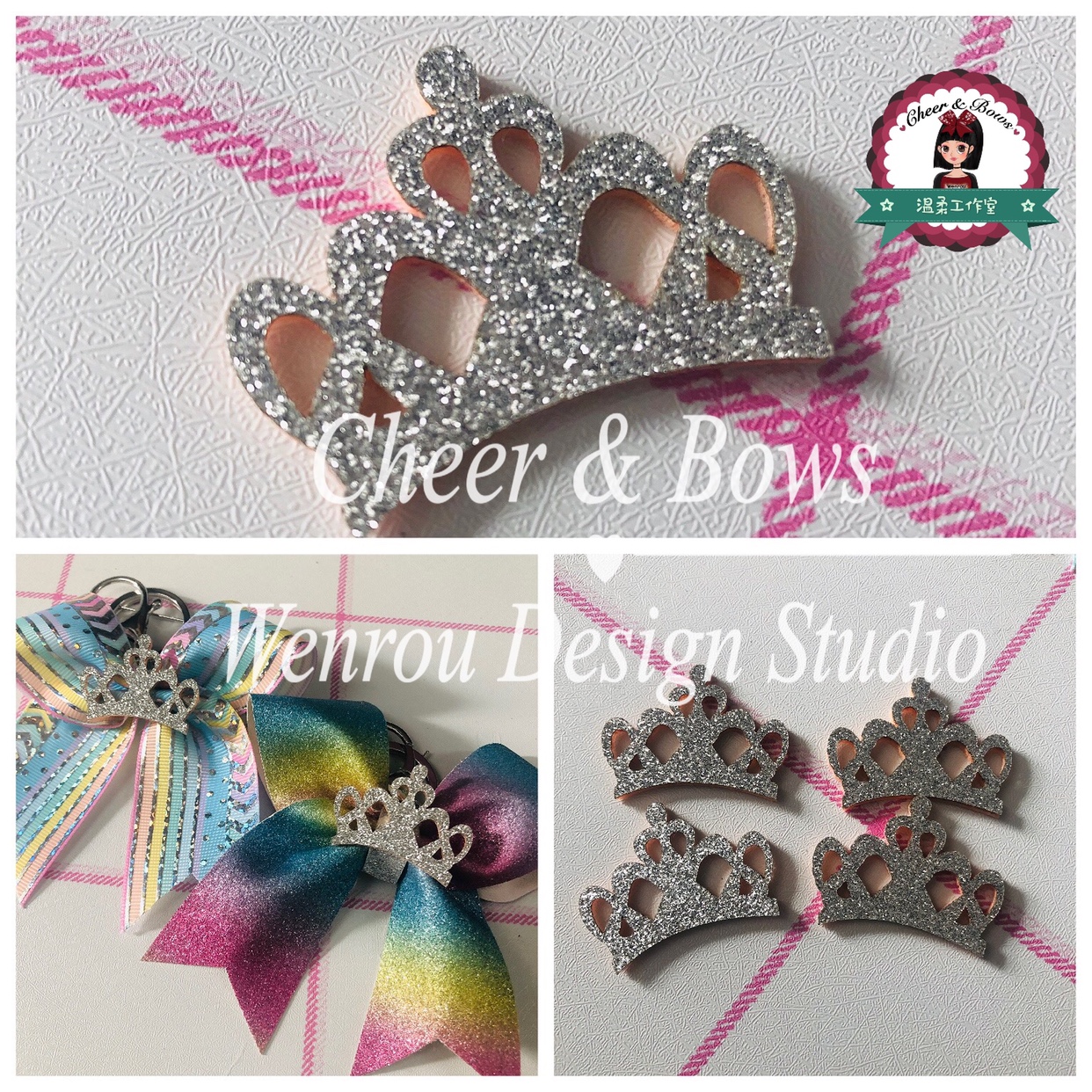 DIY (cheerleading) butterfly knot headwear decoration accessories fine shiny silver small crown-Taobao