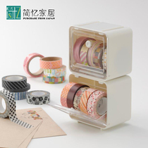 Japan imported washi tape storage box Desktop storage box Finishing box Tape holder Stationery storage for a manual account