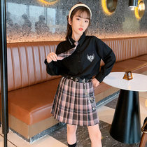 Jk Uniform Skirt Suit Spring Autumn Season Girl Dress Girl Dress Grand children Pepplexskirt Autumn Clothes Elementary School Wind Autumn