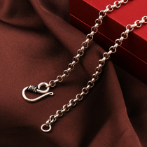 S925 Silver Necklace Man Tide Hip Hop Man Tide Chain Brief About European And European Personality Street 100 Hitch Thick Chain Sub Accessories