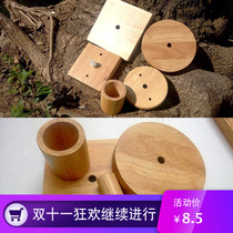 E27 solid wood lamp holder lamp Cup solid wood lamp holder square round primary color wooden lamp holder chandelier Lamp Lamp Lamp accessories