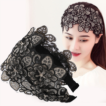 Cover white hair headdress Cover artifact headdress Hair band hair card new female wide edge shows young middle and old women thin fashion