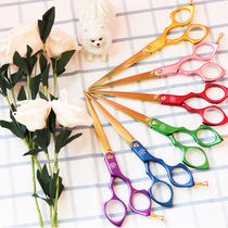 Meideng limited edition pet professional beauty aluminum alloy non-slip handle titanium-plated alloy blade 6 5 inch small straight shear