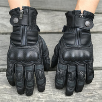 Spot retro-wreck protection black Harley gloves BMW Ducati goat pie motorcycle all finger
