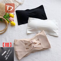 Anti-walking bare chest underwear Womens summer bandeau gathered beauty back Sexy non-slip breathable strapless one-piece bra