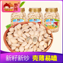 (Wild baby) New seed leisure snacks Specialty snacks Nuts fried pumpkin seeds raw cooked original flavor 500g*3 cans