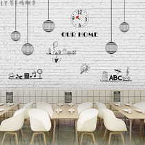 Nordic Creative Brick-and-mortar Mural Milk Tea Shop Hotel Wall Paper Clothing Shop Background Wall Decorative Wallpaper Hand-painted 3D Wall Cloth