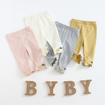 Girls summer leggings wear thin 1-3 years old 2 foreign cotton baby pants baby Princess casual pants