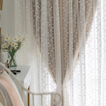 Fresh Korean curtains pastoral gauze double shading girl dreamy lace living room bedroom floor-to-ceiling window screen curtain
