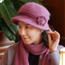 Middle-aged and elderly hats Lady winter middle-aged mother basin hat grandma autumn winter old lady wool hat scarf