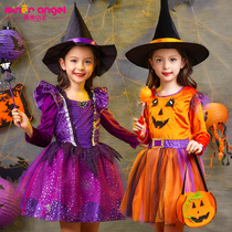 Halloween childrens costumes girl princess dress girl witch witch cos costume costume Halloween clothes