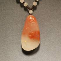 Guilin new Yulong wins chicken blood natural jade men and women pendant tag Phoenix Power Week factory direct sales