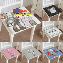 Cartoon Tide Card cotton linen dining chair cushion black and white leaning on bag sofa cushion office leaning on the chair cushion