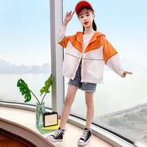 Girls sunscreen clothes summer 2021 new childrens skin clothes breathable little girl foreign style anti-UV coat tide