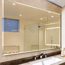 Bathroom mirror large toilet wall-free hole-free toilet wall-mounted paste toilet frameless simple glass mirror