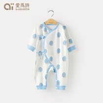 Love for poetry freshman baby inclined flap lace with long sleeves one-piece clothes for first baby monk to wear khaclothes for autumn and winter clothing