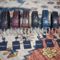 Italian hand-made Andersons twist woven cowhide mens casual belt belt girdle PI178