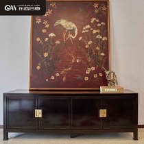 East meets west TV cabinet Living room Modern simple new Chinese style All solid wood small apartment bedroom TV table Household