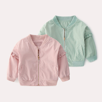 Spring autumn male baby jacket 0-1 years old 2 female baby spring clothing foreign air cardiovert blouse newborn spring Korean edition clothes