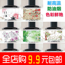 Wallpaper self-adhesive household kitchen cabinet fire sticker gas stove countertop oil waterproof and high temperature resistant smoke Wall tide machine