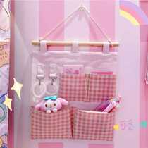 Four-pocket collection of bag-hanging bag wall hanging students Upper Bunk-containing Hanging Pocket bedroom remote control Containing God small