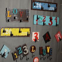 American country wall-mounted retro digital adhesive hook home decoration creative LOVE coat hook CL adhesive hook series