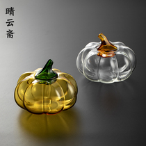 Glass Artiste Artisan Artisan Style Creative Pumpkin Styling Glass Tea Leaf Jars Sealed Moisture Storage Tea Jar